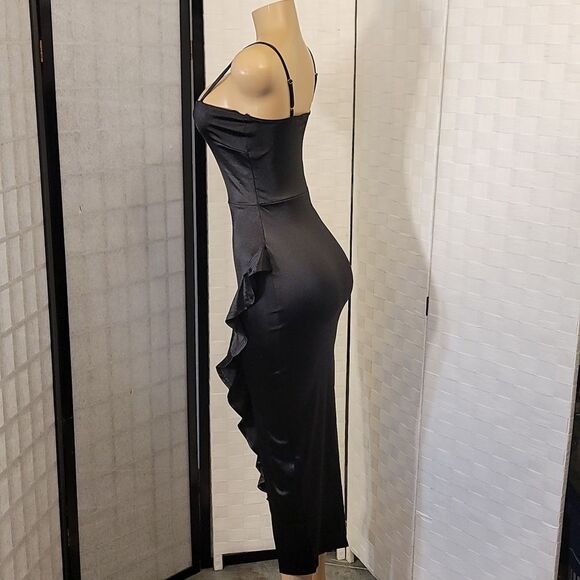 BRAND NEW LIZ&SARA HIGH LOW RUFFLE HEM SATIN DRESS - Picture 10 of 14